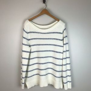 LOFT Textured Striped Chunky Sweater